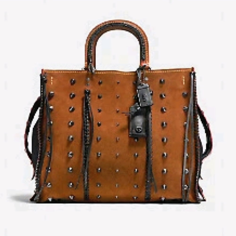Coach Western Rogue 36 Saddle Suede With Studs, Rivets. RARE! SOLD